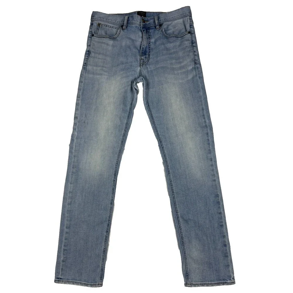 J.Crew The Sutton Jeans Mens 31x32 Light Wash Straight Stretch Denim Blue